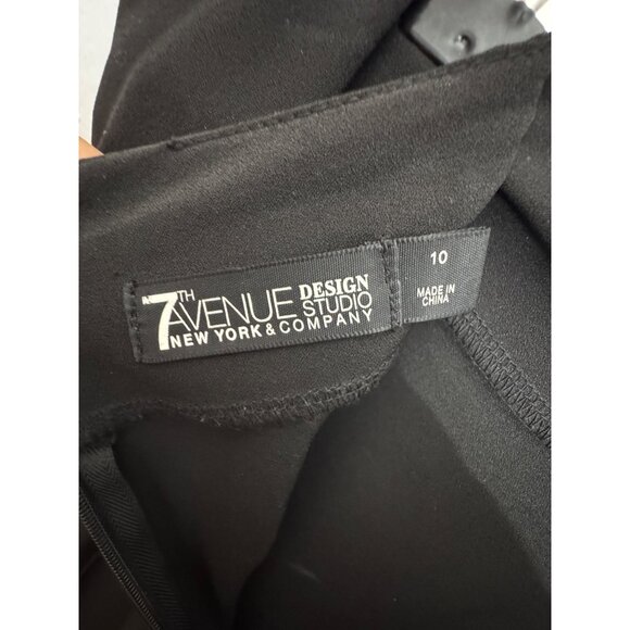 7th Avenue New York & Company Black Skirt Size 10 Polyester Spandex Blend With R - Picture 4 of 7